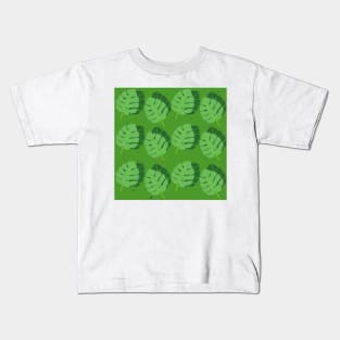 Green leaves pattern Kids T-Shirt